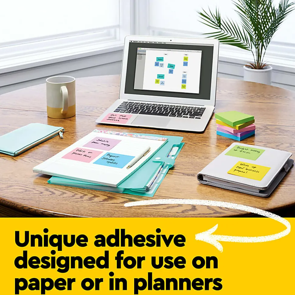 Post-it® Pop Up Notes, 3 x 3 in, 18 Sticky Note Pads, 100 Sheets/Pad, School Supplies and Office Products, Accordion Sticky Notes, Floral Fantasy