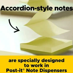 Post-it® Pop Up Notes, 3 x 3 in, 12 Sticky Note Pads, 100 Sheets/Pad, School Supplies and Office Products, Accordion Sticky Notes, Canary Yellow