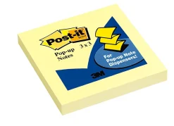 Post-it® Pop Up Notes, 3 x 3 in, 12 Sticky Note Pads, 100 Sheets/Pad, School Supplies and Office Products, Accordion Sticky Notes, Canary Yellow