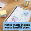 Post-it® 100% Recycled Paper Super Sticky Notes, 3 x 3 in, 5 Sticky Note Pads, 70 Sheets/Pad, School Supplies and Office Products, Wanderlust Pastels