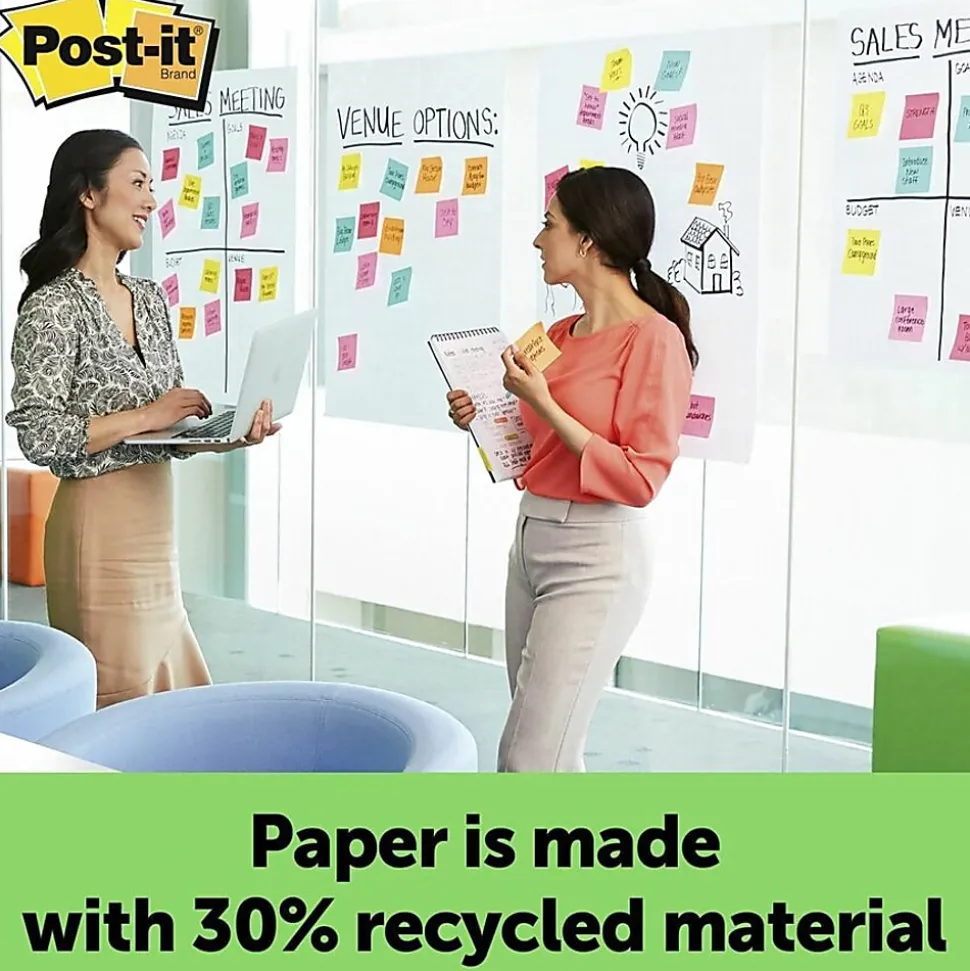 Post-it® Self-Stick Plain White Paper Wall Pad, 2 Pads, 20 Sheets Per Pad - 566CT