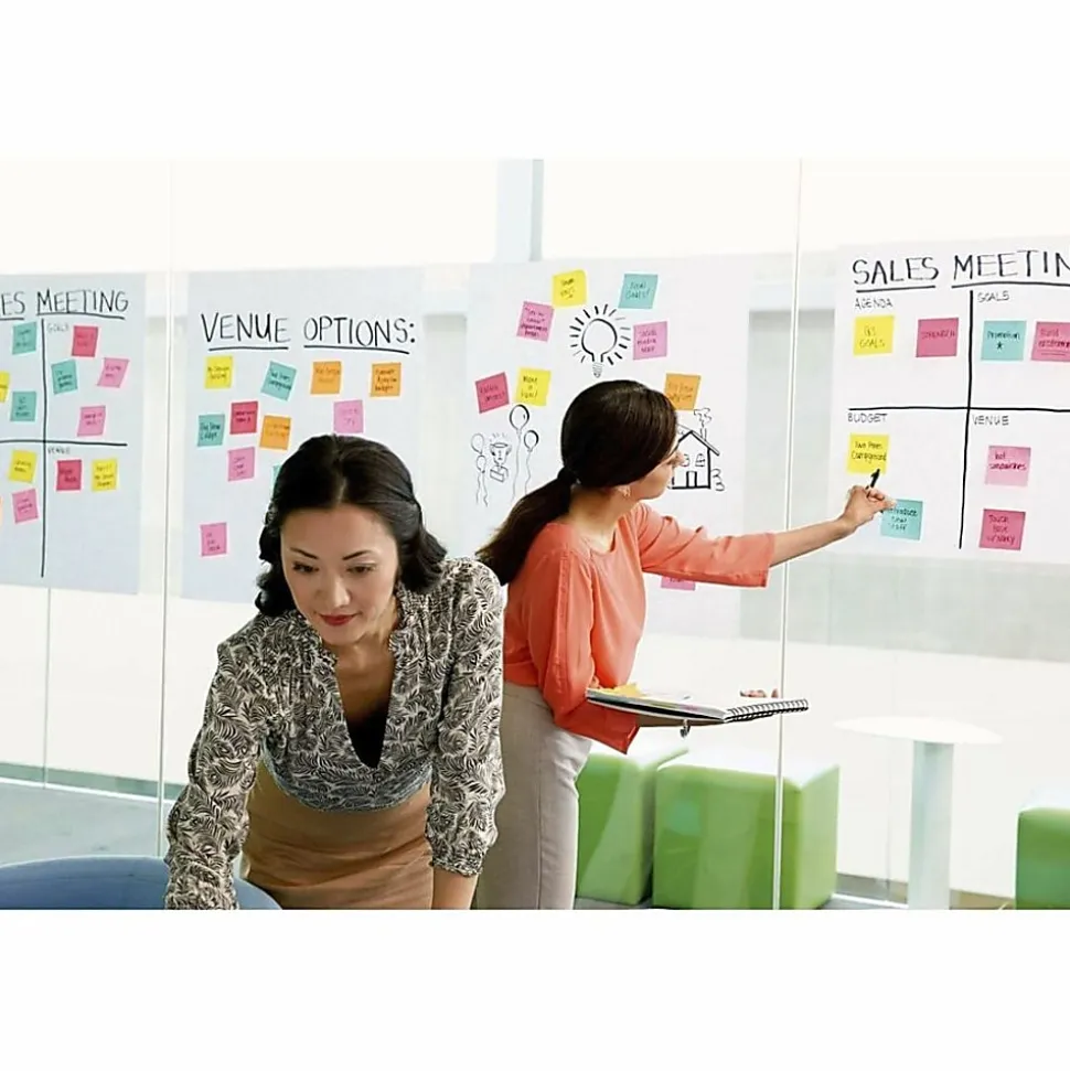 Post-it® Self-Stick Plain White Paper Wall Pad, 2 Pads, 20 Sheets Per Pad - 566CT