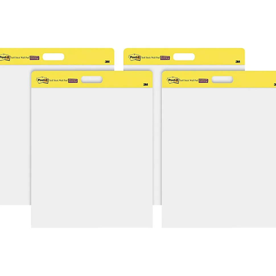 Post-it® Self-Stick Plain White Paper Wall Pad, 2 Pads, 20 Sheets Per Pad - 566CT