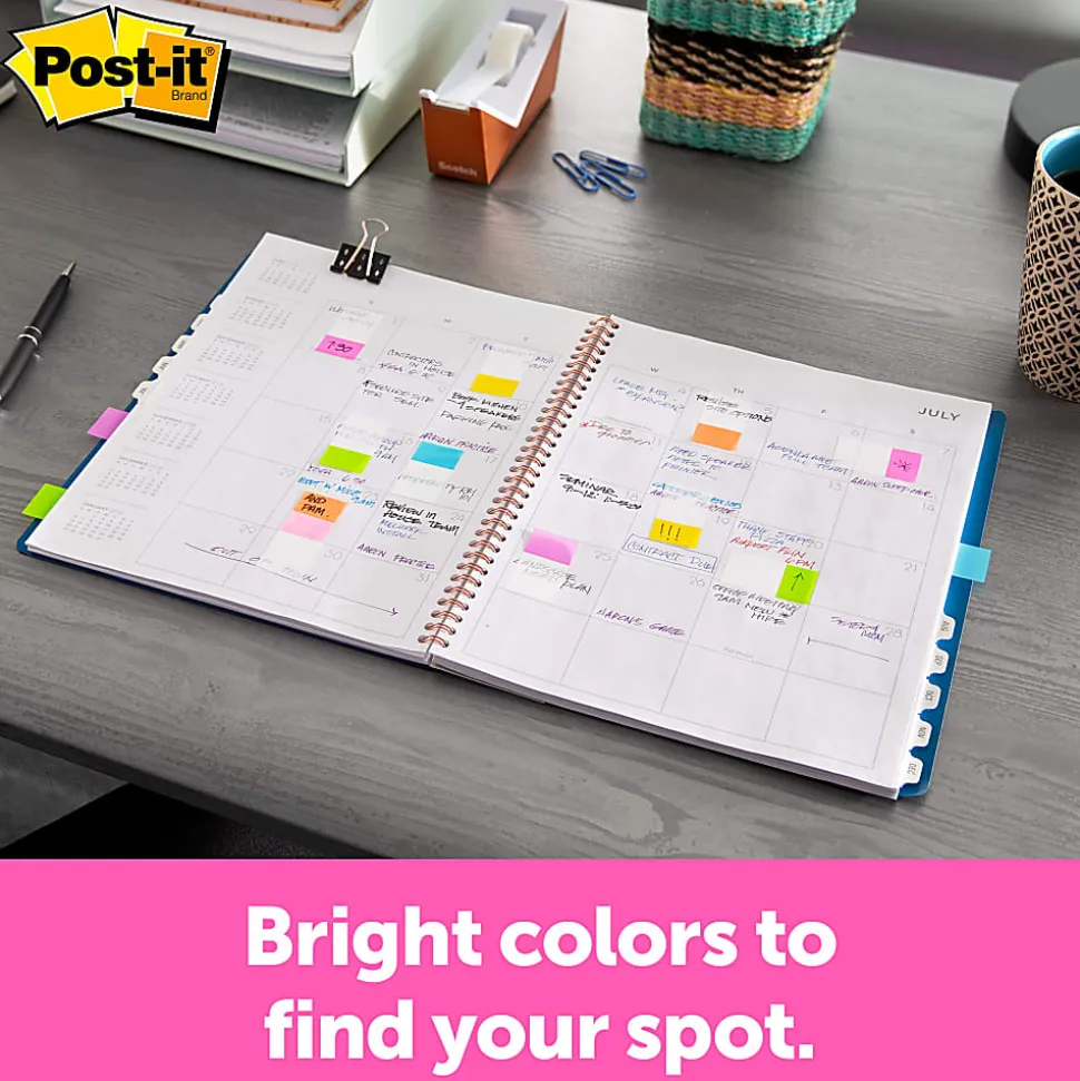 Post-it® Signature and Highlight Flag Combo Pack, .5" x 1.75", Assorted Colors, 1 Pack, 240 Flags/Pack, 70 Flags/Pack, Back to School Supplies