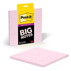 Post-it® Super Sticky Big Notes, 8 x 8 in, 1 Sticky Note Pad, 30 Sheets/Pad, Great for Vision Boards, Creative Projects, and Study Spaces, Pink Salt