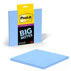Post-it® Super Sticky Big Notes, 8 x 8 in, 1 Sticky Note Pad, 30 Sheets/Pad, Great for Vision Boards, Creative Projects, and Study Space, Washed Denim