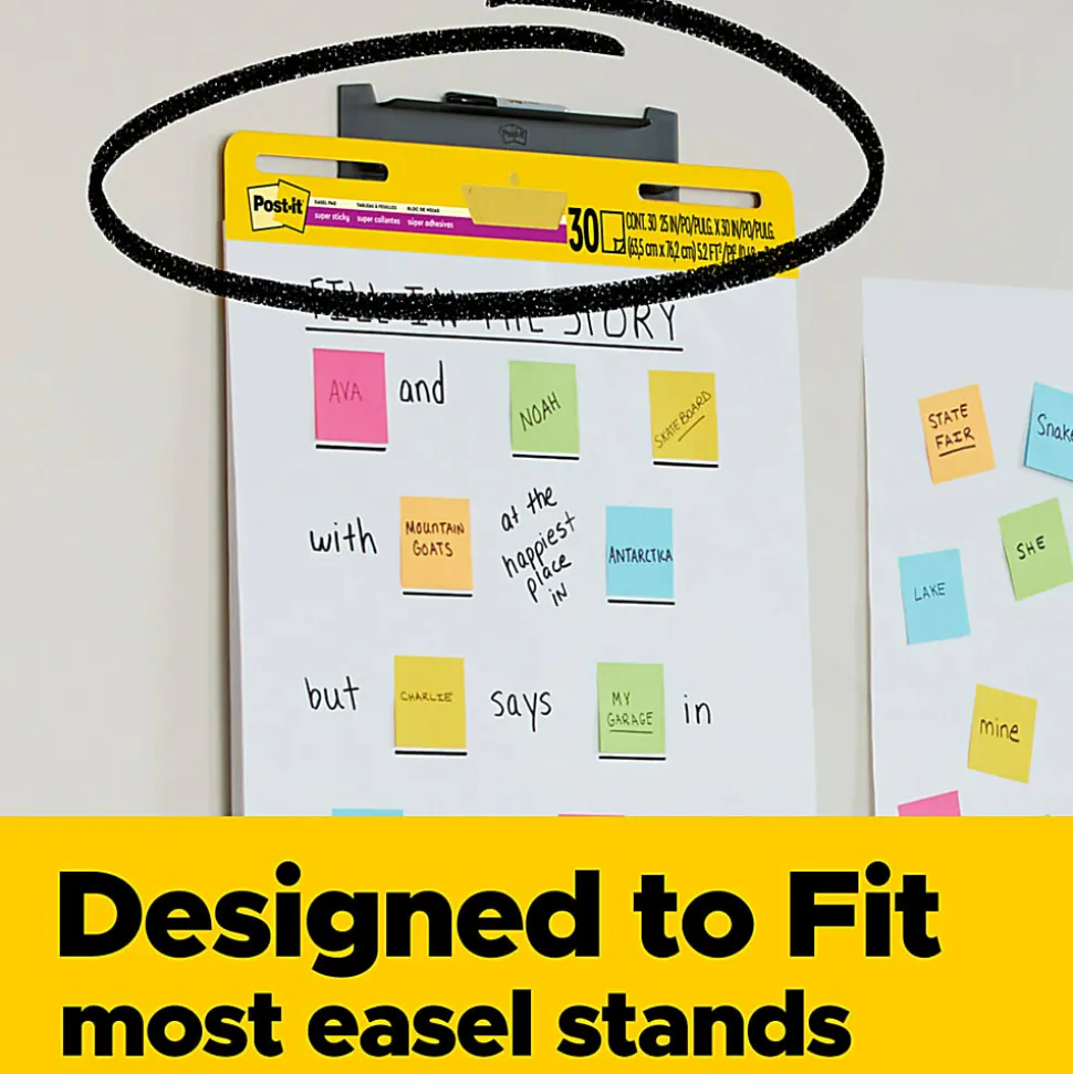 Post-it® Super Sticky Easel Pads, 25" x 30", 1 Pad, 30 Sheets/Pad, School Supplies for Classrooms, White