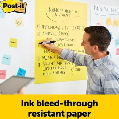 Post-it® Super Sticky Easel Pads, 25 in x 30 in, 2 Pads, 30 Sheets/Pad, Great for Virtual Teachers and Students, Yellow