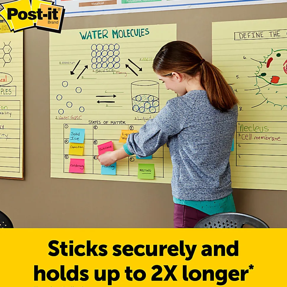 Post-it® Super Sticky Easel Pads, 25 in x 30 in, 2 Pads, 30 Sheets/Pad, Great for Virtual Teachers and Students, Yellow