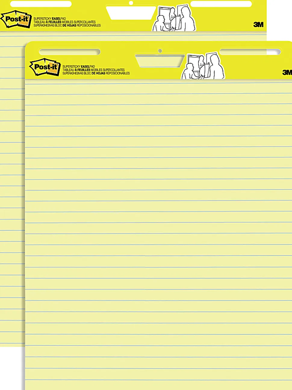 Post-it® Super Sticky Easel Pads, 25 in x 30 in, 2 Pads, 30 Sheets/Pad, Great for Virtual Teachers and Students, Yellow