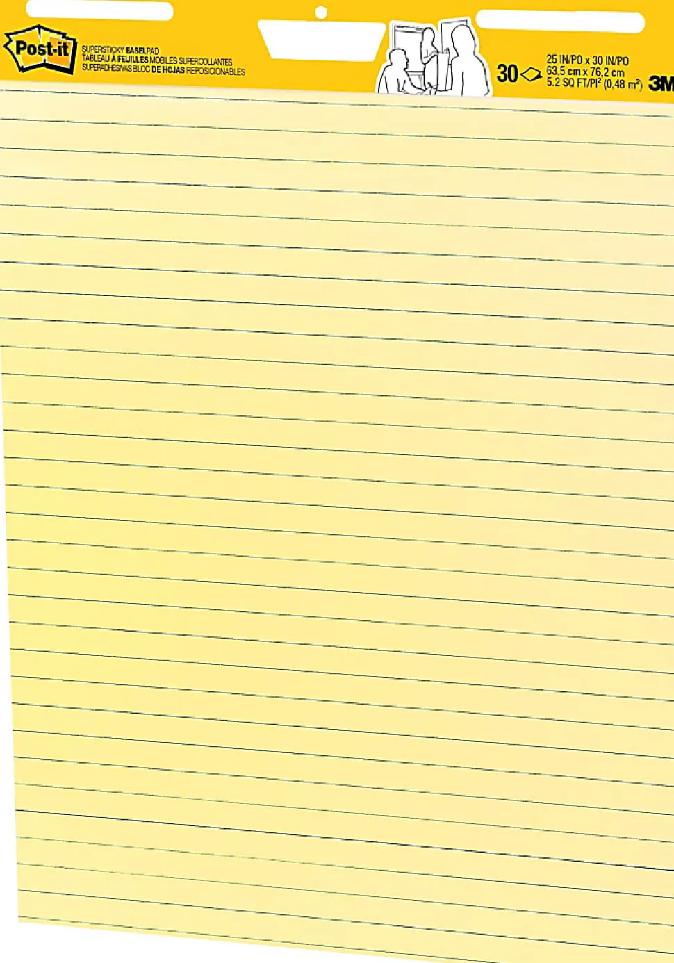 Post-it® Super Sticky Easel Pads, 25 in x 30 in, 2 Pads, 30 Sheets/Pad, Great for Virtual Teachers and Students, Yellow