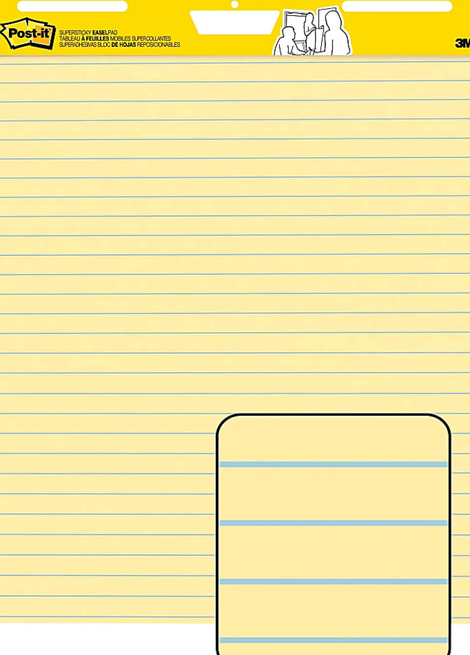 Post-it® Super Sticky Easel Pads, 25 in x 30 in, 2 Pads, 30 Sheets/Pad, Great for Virtual Teachers and Students, Yellow