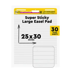 Post-it Super Sticky Easel Pad, 25 in x 30 in, Lined, 30 Sheets Per Pad, 561WLSS