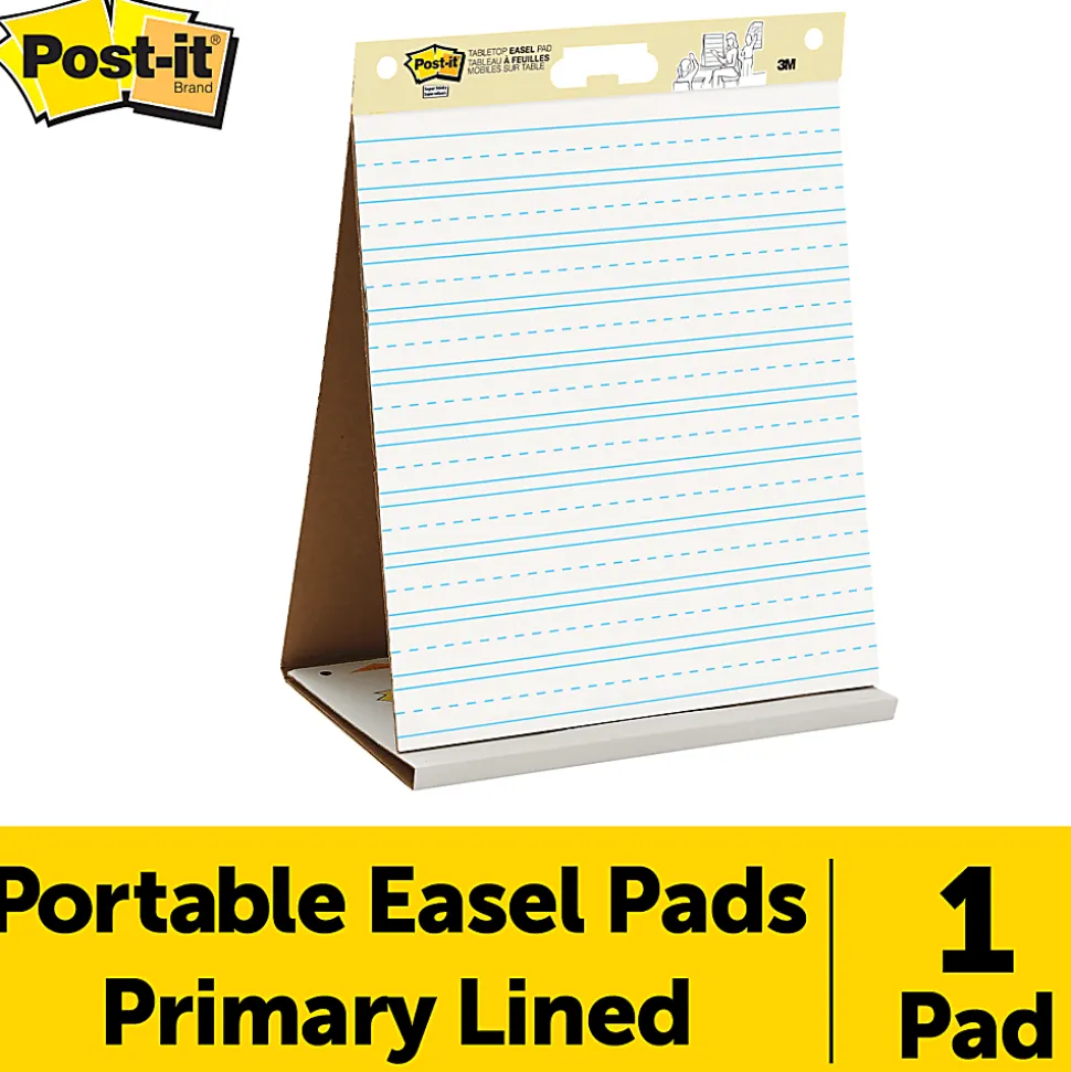 Post-it® Super Sticky Easel Pad, 20 in x 23 in, 1 Pad, 20 Sheets/Pad, Primary Ruled, Great for Virtual Teachers and Students, White