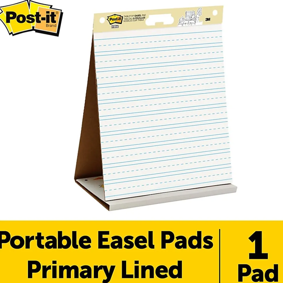 Post-it® Super Sticky Easel Pad, 20 in x 23 in, 1 Pad, 20 Sheets/Pad, Primary Ruled, Great for Virtual Teachers and Students, White