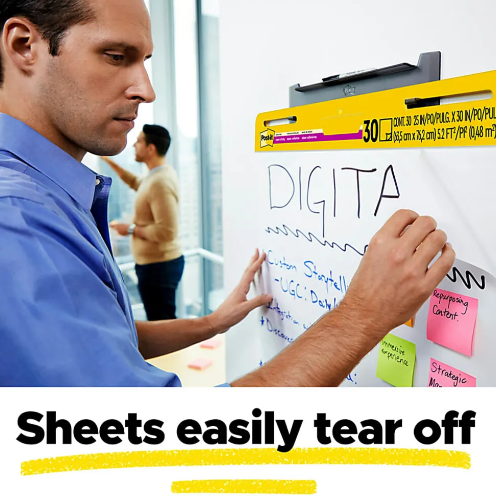 Post-it® Super Sticky Easel Pads, 25" x 30", 6 Pads, 20 Sheets/Pad, School Supplies for Classrooms, White