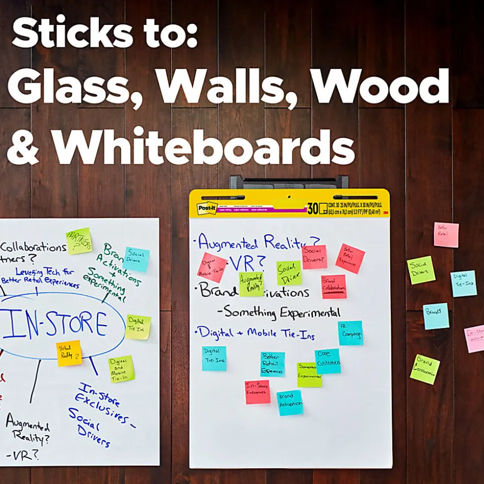 Post-it® Super Sticky Easel Pads, 25" x 30", 6 Pads, 20 Sheets/Pad, School Supplies for Classrooms, White