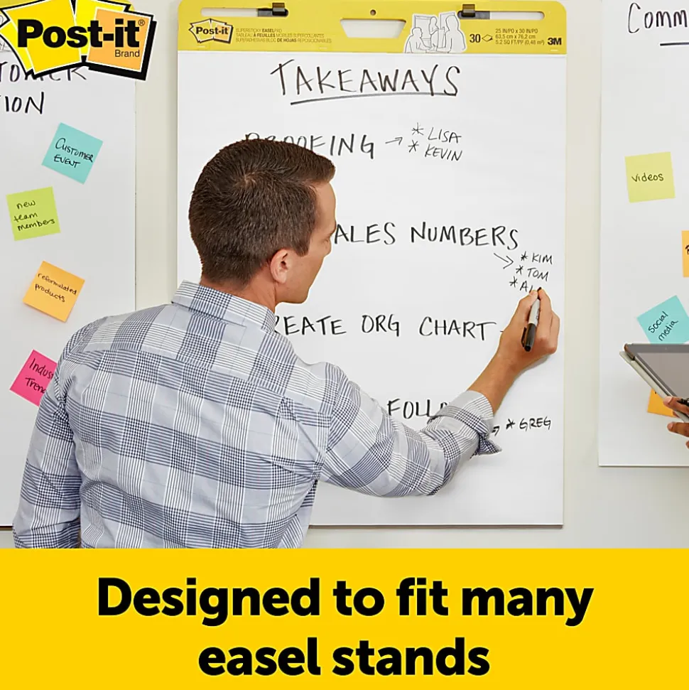 Post-it® Super Sticky Easel Pads, 25" x 30", 8 Pads, 30 Sheets/Pad, School Supplies for Classrooms, White, 559VAD8PK