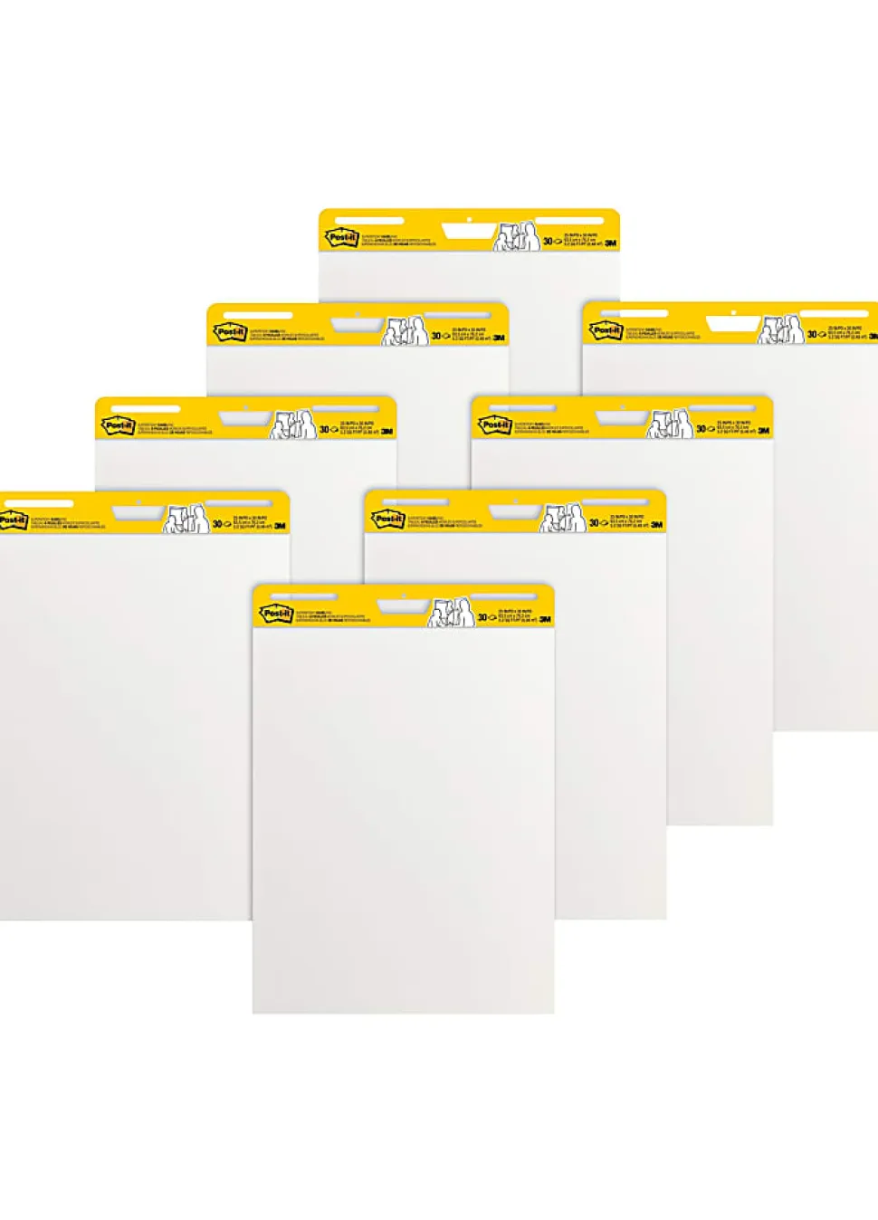 Post-it® Super Sticky Easel Pads, 25" x 30", 8 Pads, 30 Sheets/Pad, School Supplies for Classrooms, White, 559VAD8PK