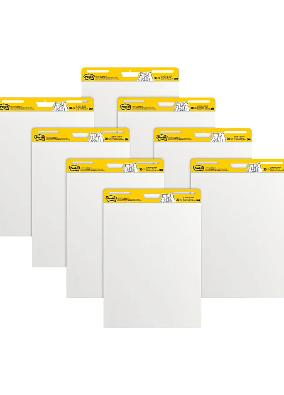 Post-it® Super Sticky Easel Pads, 25" x 30", 8 Pads, 30 Sheets/Pad, School Supplies for Classrooms, White, 559VAD8PK