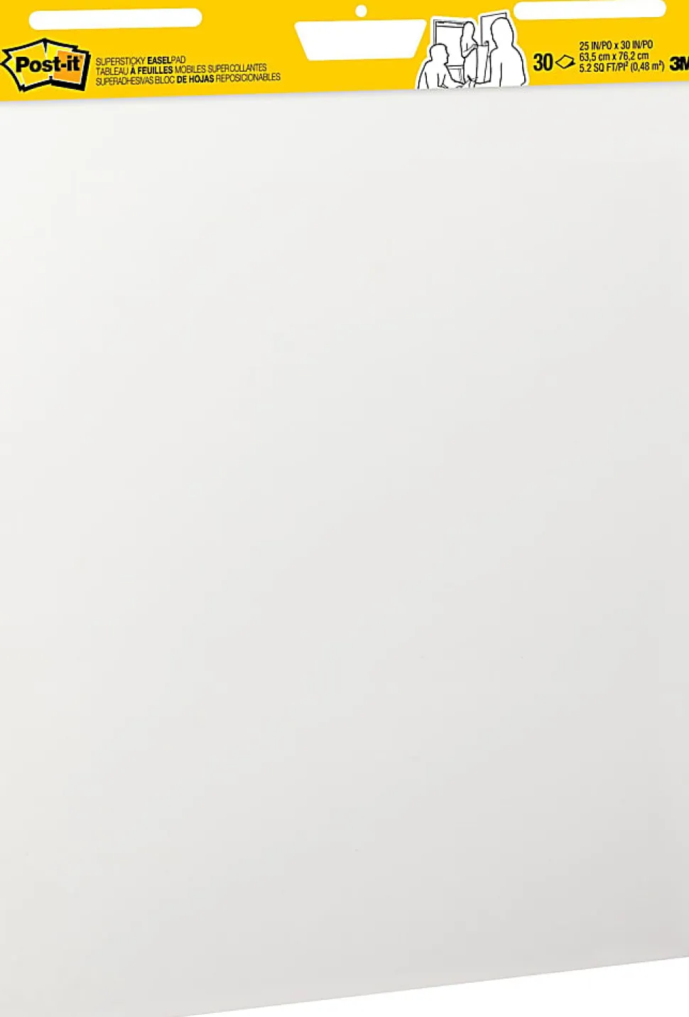 Post-it® Super Sticky Easel Pads, 25" x 30", 6 Pads, 30 Sheets/Pad, School Supplies for Classrooms, White