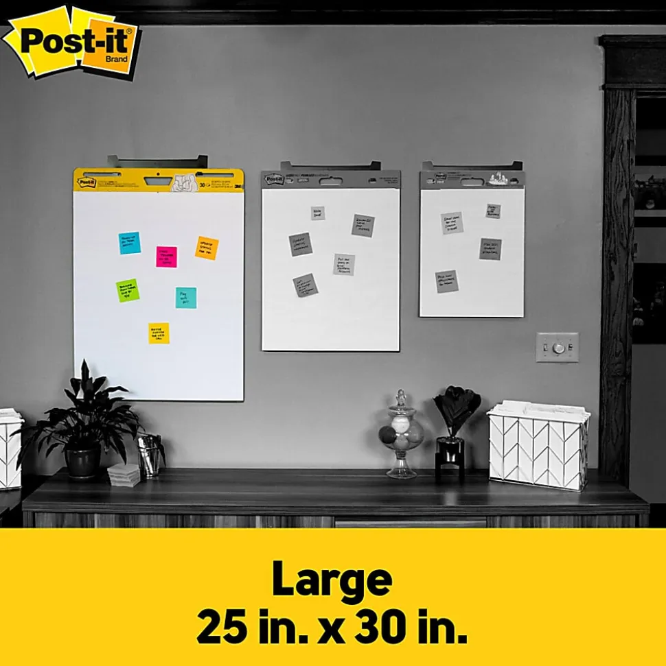 Post-it® Super Sticky Easel Pads, 25" x 30", 6 Pads, 30 Sheets/Pad, School Supplies for Classrooms, White