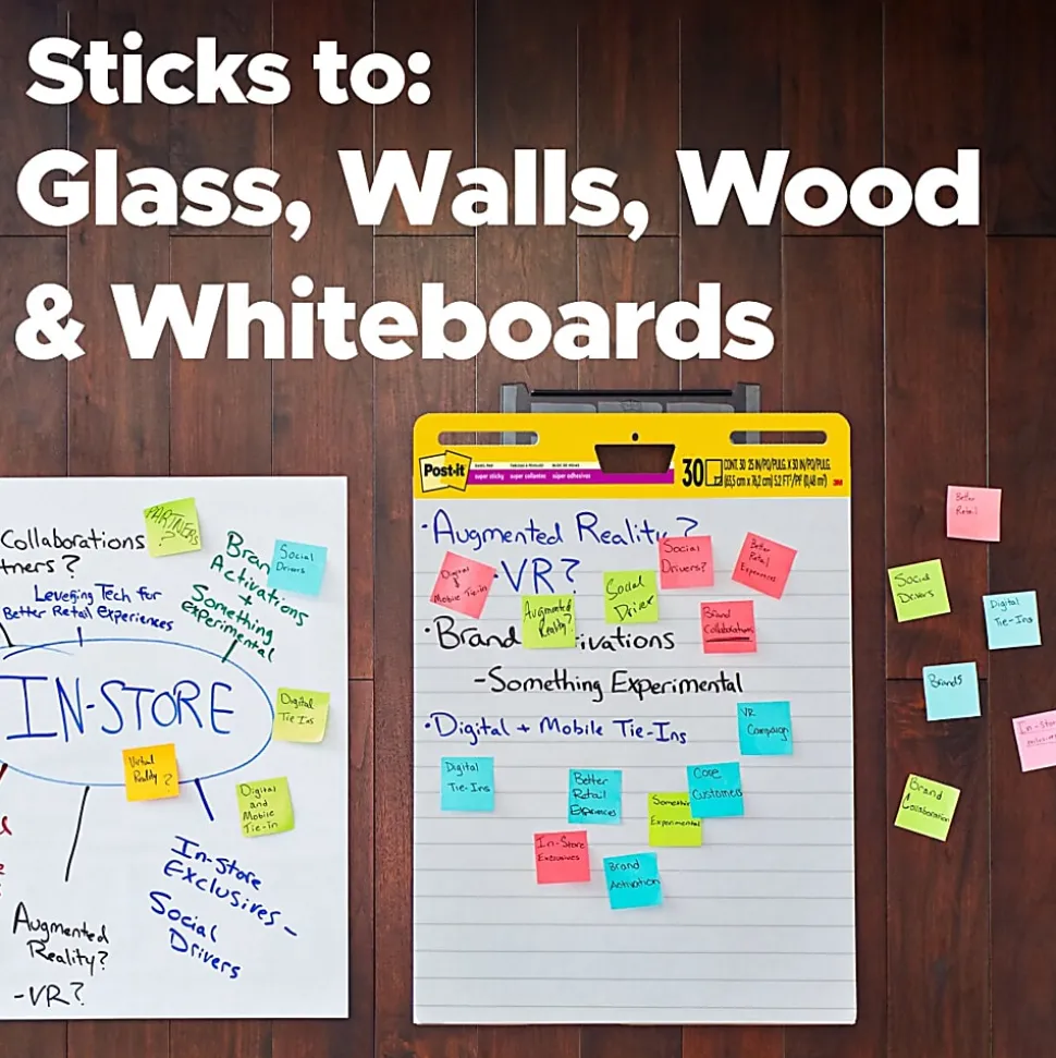 Post-it® Super Sticky Easel Pads, 25" x 30", 8 Pads, 30 Sheets/Pad, School Supplies for Classrooms, White, 561WLVAD8PK