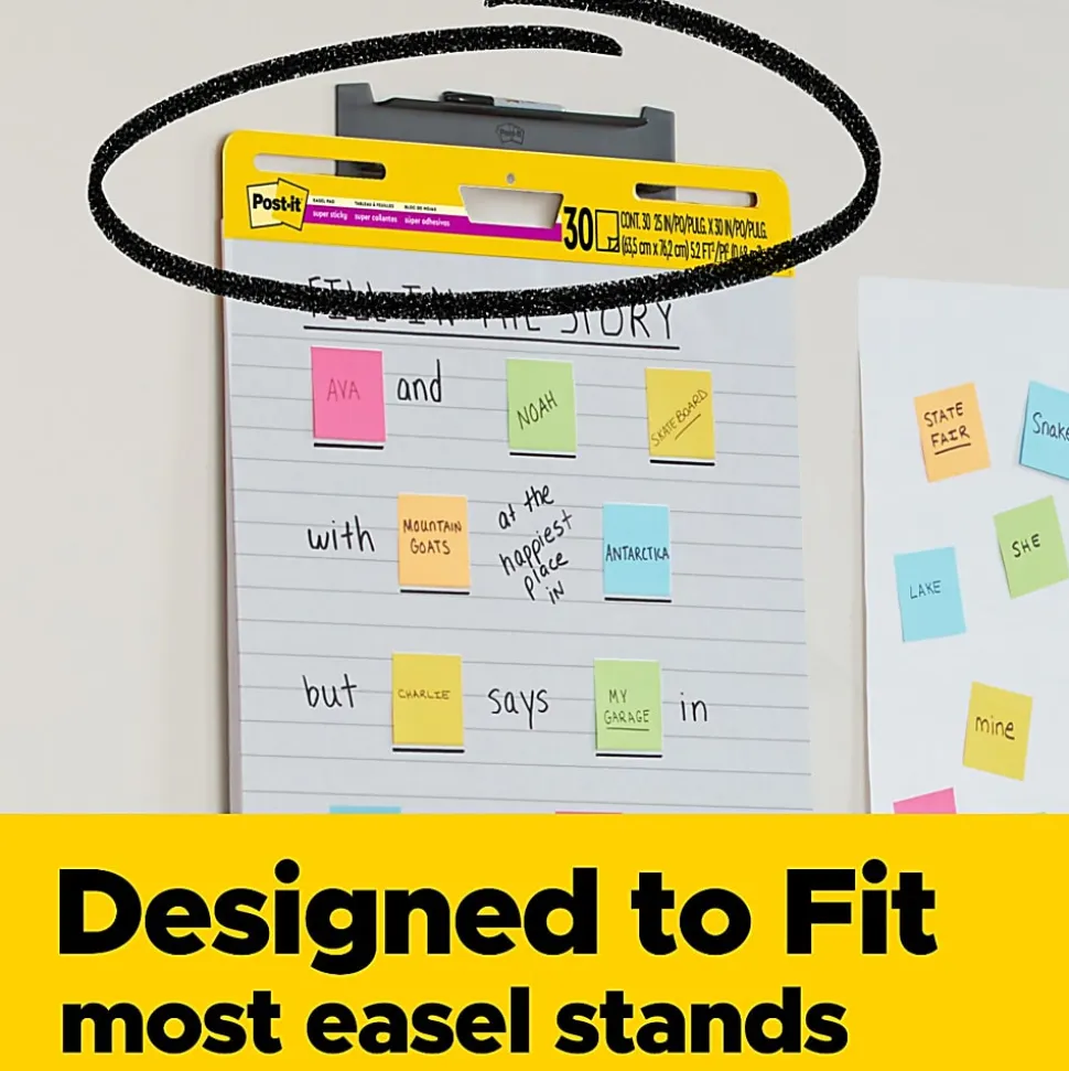 Post-it® Super Sticky Easel Pads, 25" x 30", 8 Pads, 30 Sheets/Pad, School Supplies for Classrooms, White, 561WLVAD8PK