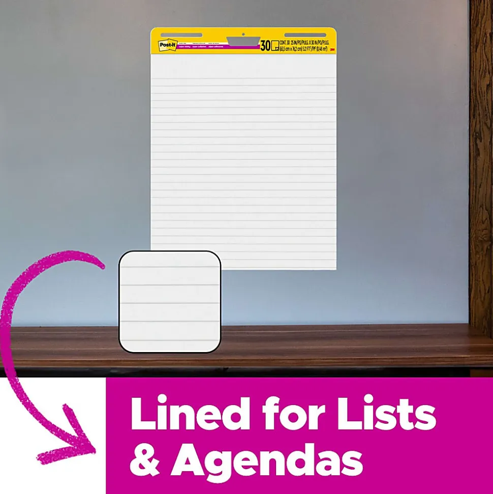 Post-it® Super Sticky Easel Pads, 25" x 30", 8 Pads, 30 Sheets/Pad, School Supplies for Classrooms, White, 561WLVAD8PK