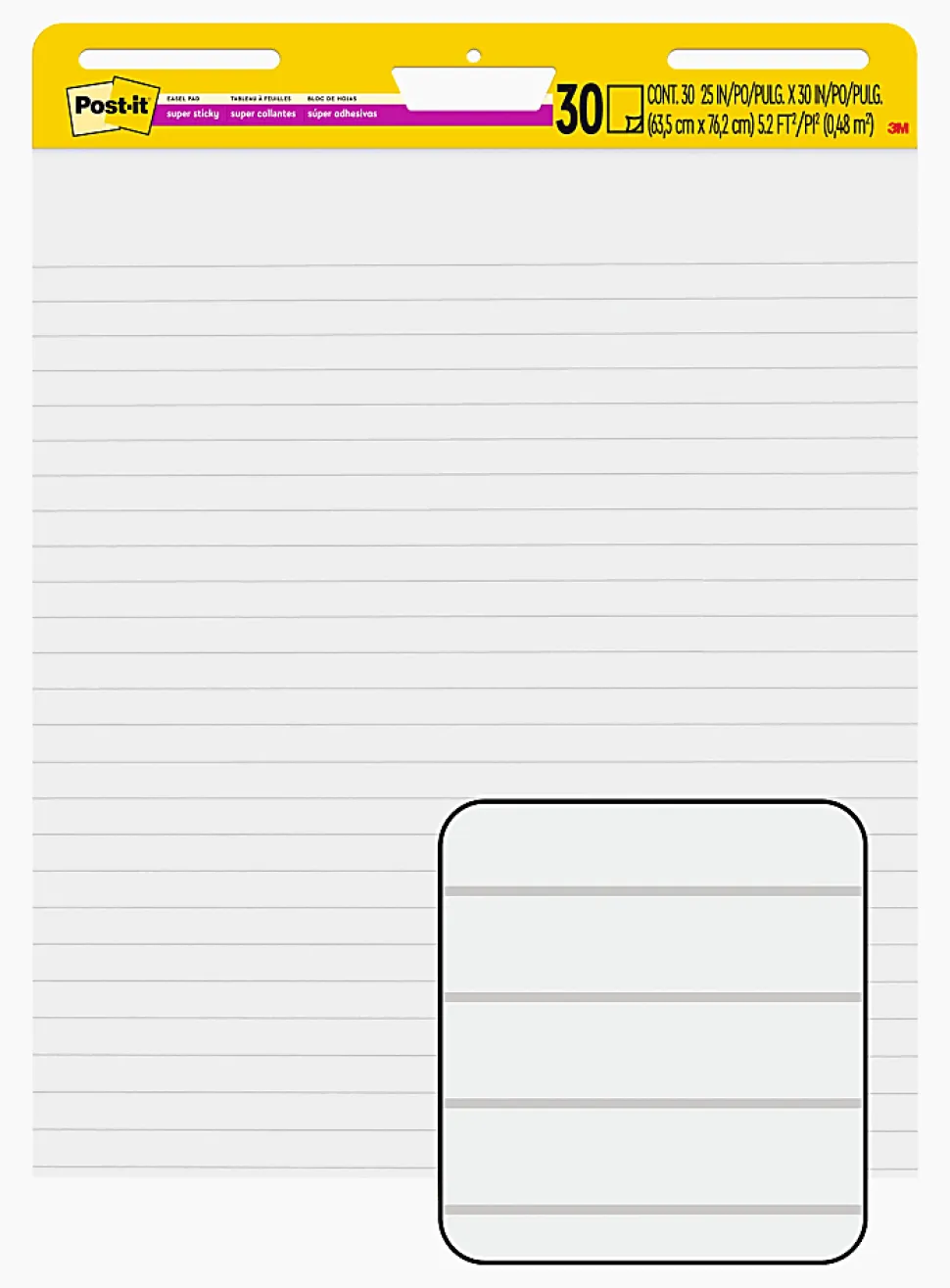 Post-it® Super Sticky Easel Pads, 25" x 30", 8 Pads, 30 Sheets/Pad, School Supplies for Classrooms, White, 561WLVAD8PK
