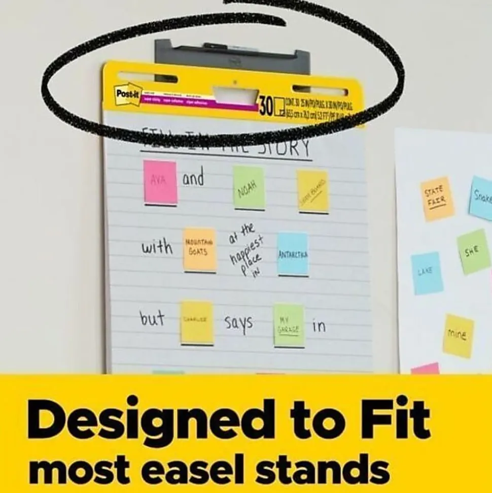 Post-it® Super Sticky Easel Pads, 25" x 30", 8 Pads, 30 Sheets/Pad, School Supplies for Classrooms, White, 561WLVAD8PK