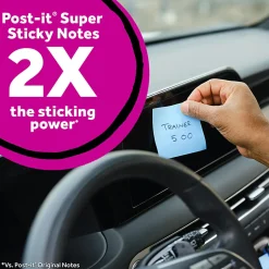 Post-it® Super Sticky Notes-To-Go Pop Up Notes, 3 x 3 in, 1 Sticky Note Pad, 90 Sheets/Pads, Great for School, Office or Classroom, Washed Denim