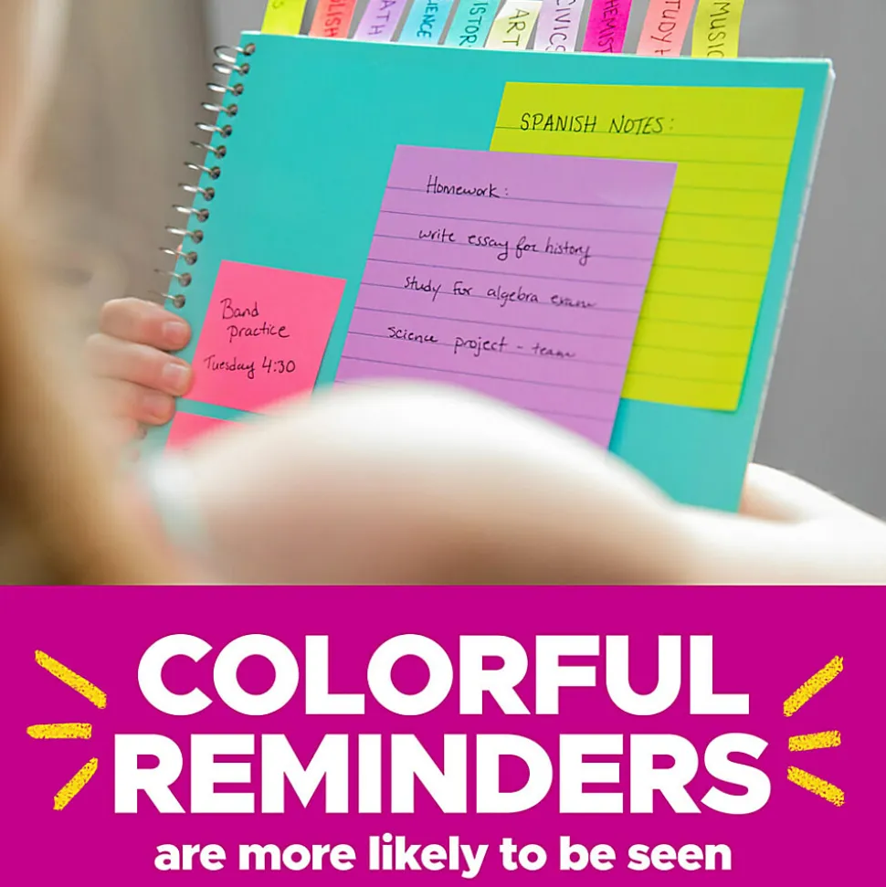 Post-it® Super Sticky Notes, 3 x 3 in, 24 Bulk Sticky Note Pads, 90 Sheets/Pad, 2X the Sticky Power, School Supplies and Office Products, Energy Boost