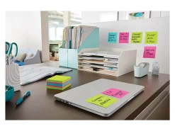 Post-it® Super Sticky Notes, 3 x 3 in, 1 Cube Sticky Notes Pad, 360 Sheets/Pad, 2X the Sticking Power, School and Office Supplies, Supernova Neons