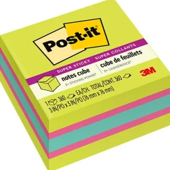 Post-it® Super Sticky Notes, 3 x 3 in, 12 Sticky Note Pads, 90 Sheets/Pad, 2X the Sticking Power, School Supplies and Office Products, Canary Yellow