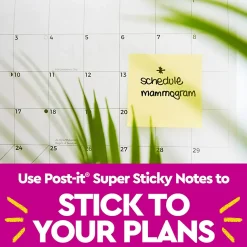 Post-it® Super Sticky Notes, 3 x 3 in, 5 Sticky Note Pads, 90 Sheets/Pad, 2X the Sticking Power, School Supplies and Office Products, Canary Yellow