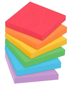 Post-it® Super Sticky Notes, 3 x 3 in, 12 Sticky Note Pads, 90 Sheets/Pad, 2X the Sticking Power, School and Office Supplies, Playful Primaries