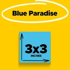 Post-it® Super Sticky Notes, 3 x 3 in, 5 Sticky Note Pads, 90 Sheets/Pad, 2X the Sticking Power, School Supplies and Office Products, Blue Paradise