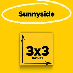 Post-it® Super Sticky Notes, 3 x 3 in, 5 Sticky Note Pads, 90 Sheets/Pad, School Supplies and Office Products, Notes for Vertical Surfaces, Sunnyside