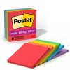 Post-it® Super Sticky Notes, 4 x 4 in, 6 Lined Sticky Note Pads, 90 Sheets/Pad, 2X the Sticking Power, School and Office Supplies, Playful Primaries