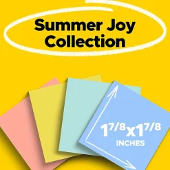 Post-it® Super Sticky Notes, 1.88 x 1.88 in, 18 Mini Sticky Note Pads, 90 Sheets/Pad, 2X the Sticking Power, School and Office Supplies, Summer Joy