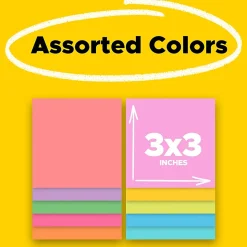 Post-it® Super Sticky Notes, 4 x 4 in, 6 Lined Sticky Note Pads, 90 Sheets/Pad, 2X the Sticking Power, School and Office Supplies, Canary Yellow