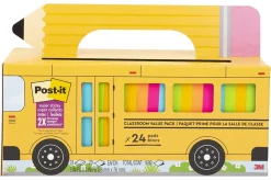 Post-it® Super Sticky Notes, 3 x 3 in, 24 Sticky Note Pads, 70 Sheets/Pad, 2X the Sticking Power, School and Office Supplies, Bus Cabinet Pack