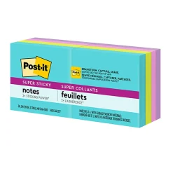 Post-it® Super Sticky Notes, 1.88 x 1.88 in, 8 Mini Sticky Note Pads, 90 Sheets/Pad, 2X the Sticking Power, School Supplies, Supernova Neons