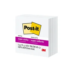 Post-it® Super Sticky Notes, 3 x 3 in, 5 Sticky Note Pads, 90 Sheets/Pad, 2X the Sticking Power, School Supplies and Office Products, First Snow