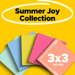 Post-it® Super Sticky Notes, 3 x 3 in, 12 Sticky Note Pads, 2X the Sticking Power, School Supplies and Office Products, Supernova Neons
