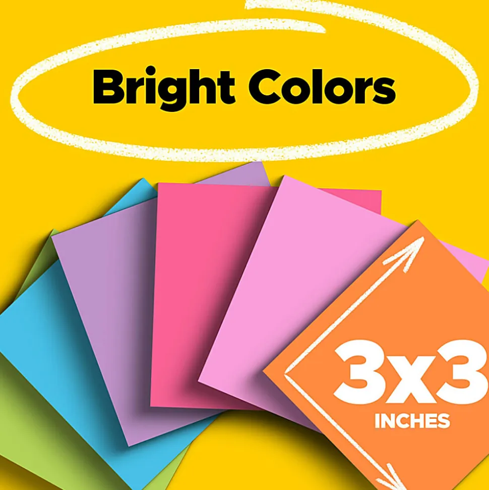 Post-it® Super Sticky Notes, 3 x 3 in, 15 Sticky Note Pads, 45 Sheets/Pad, 2X the Sticking Power, School Supplies and Office Products, Assorted Colors