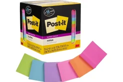 Post-it® Super Sticky Notes, 3 x 3 in, 15 Sticky Note Pads, 45 Sheets/Pad, 2X the Sticking Power, School Supplies and Office Products, Assorted Colors