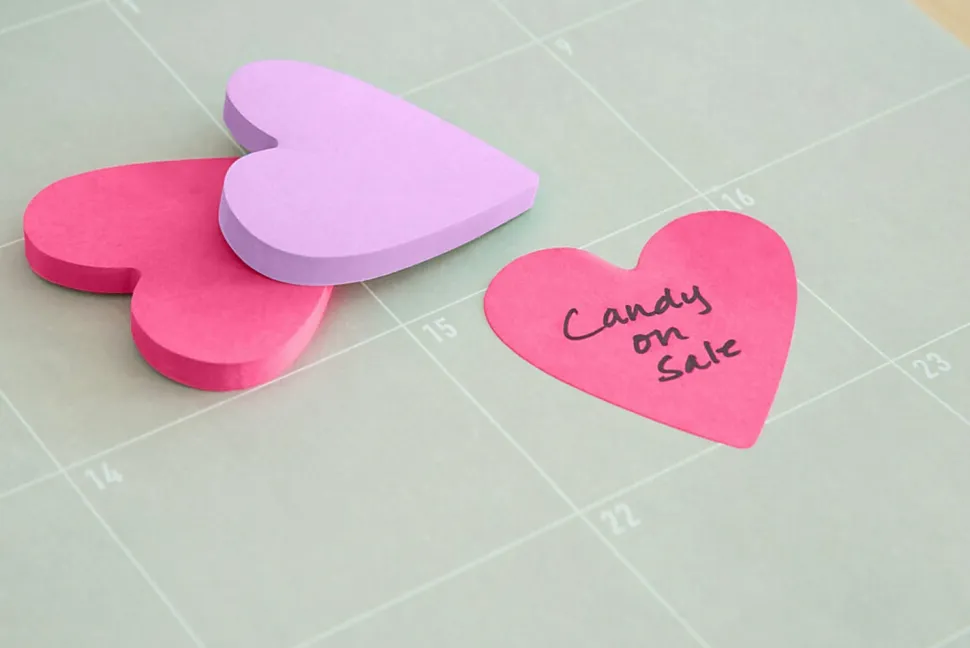 Post-it® Super Sticky Notes, 3 x 3 in, 2 Heart Shaped Pads, 75 Sheets/Pad, 2X the Sticking Power, School Supplies and Office Products, Assorted Colors