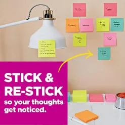 Post-it® Super Sticky Notes, 5" x 8", Playful Primaries Collection, Lined, 45 Sheets, Pack Of 4 Pads